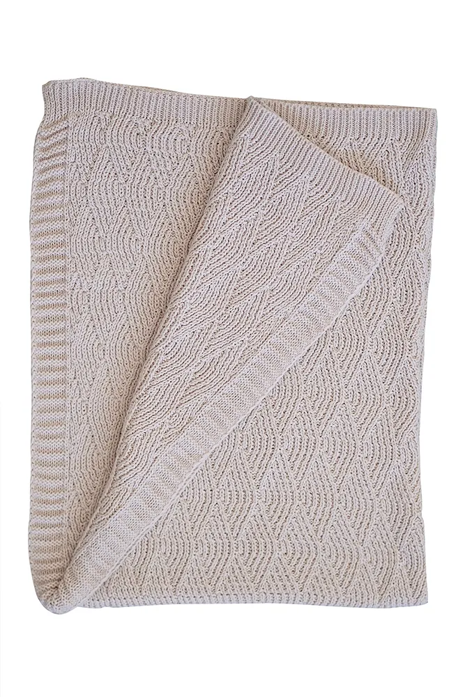 Shell Stitch Blanket Oatmeal