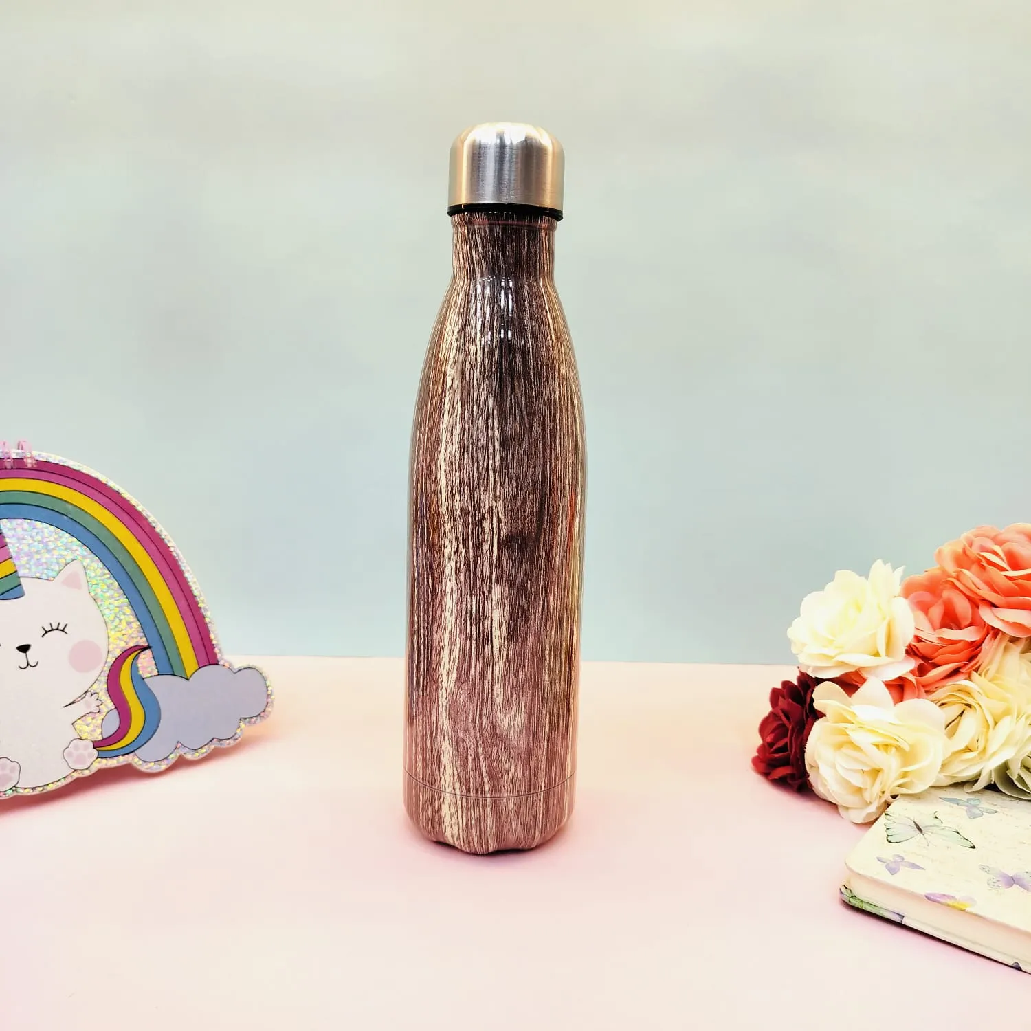 Shiny Woody Print Steel Water Bottle(500mL)