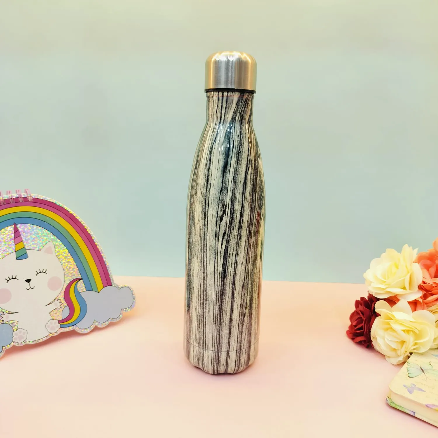 Shiny Woody Print Steel Water Bottle(500mL)