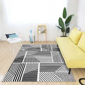 Short Plush Monochrome Living Room Area Rug