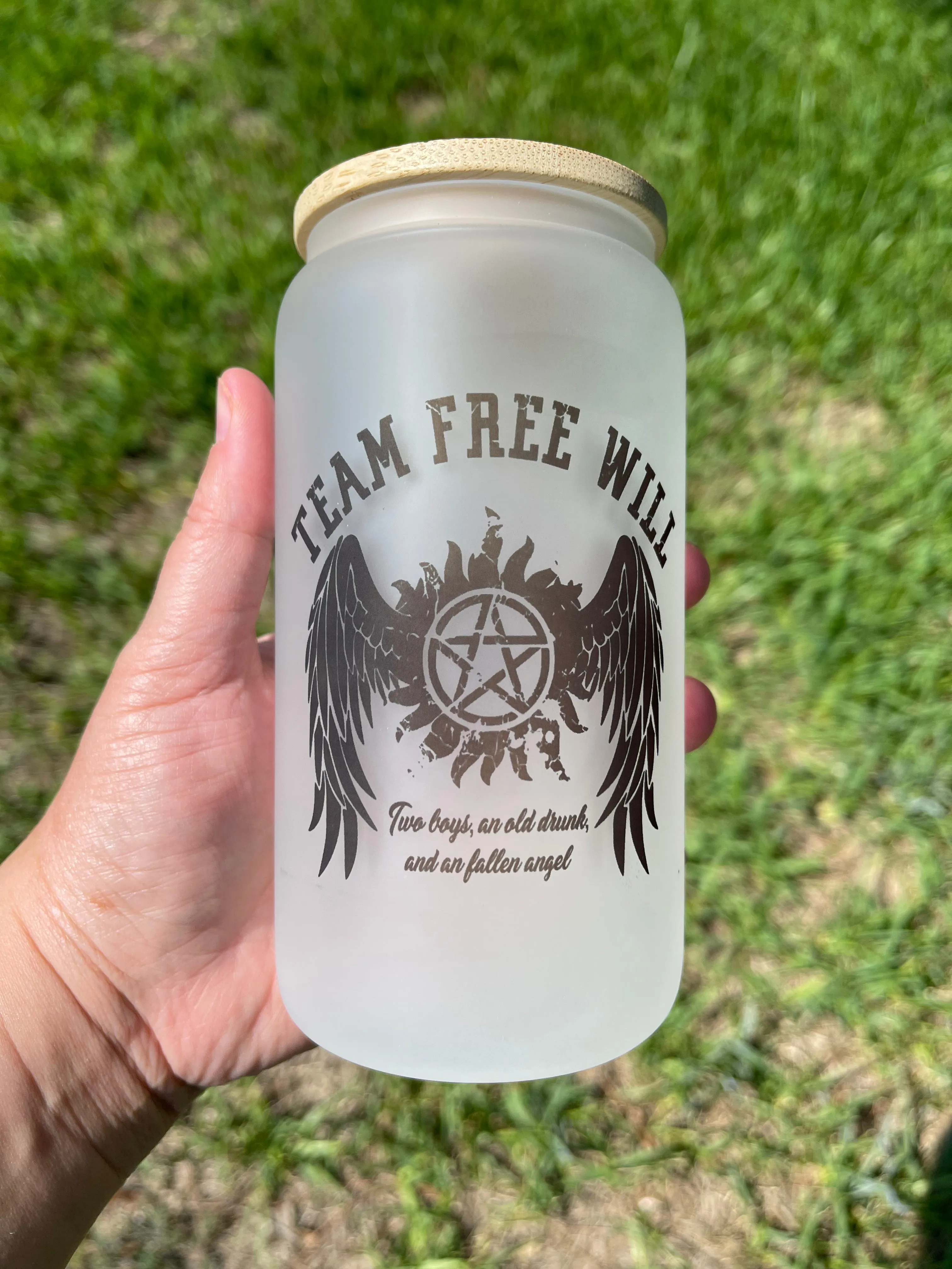 SPN Frosted 16oz Glass Cup