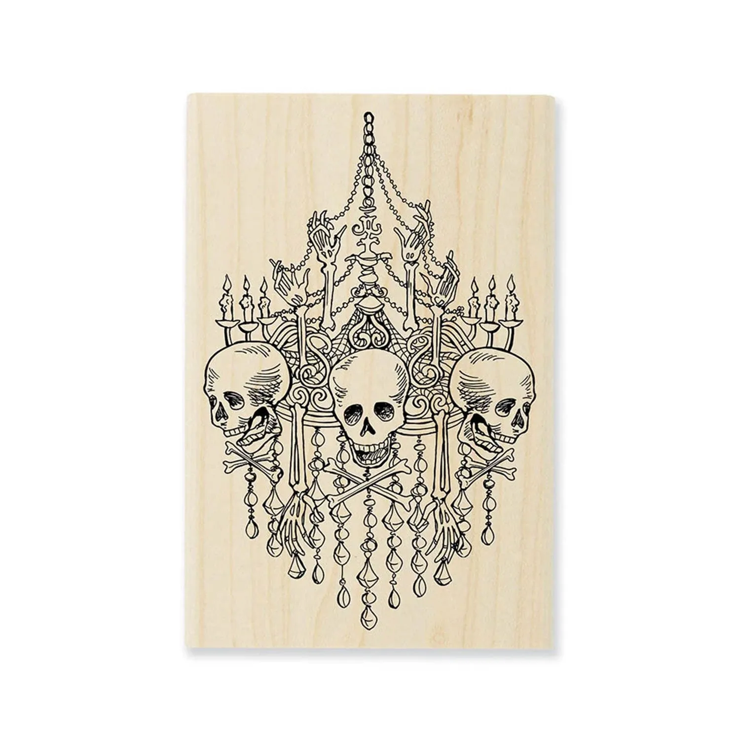 Stampendous Fran's Cling Stamp 3"x 4.5" - Chandelier Skulls*