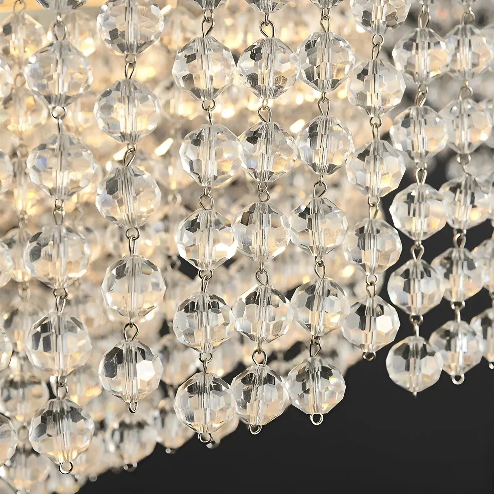 Stylish Chrome/Gold Rectangle Crystal Hanging Chandelier