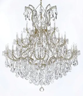 Swarovski Crystal Trimmed Chandelier Large Foyer / Entryway Maria Theresa Crystal Chandelier Lighting H 60" W 52" - Gb104-B12/2756/36 1Sw