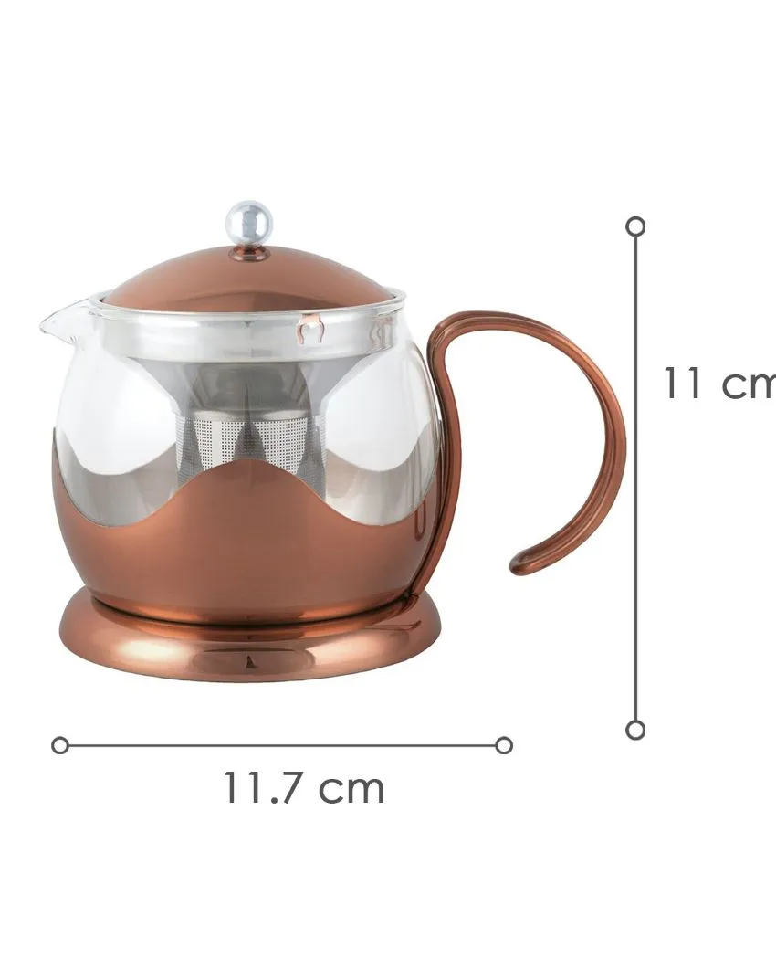 Teapot Glass Loose Leaf Teapot with Infuser | 7 x 5 x 4 inches