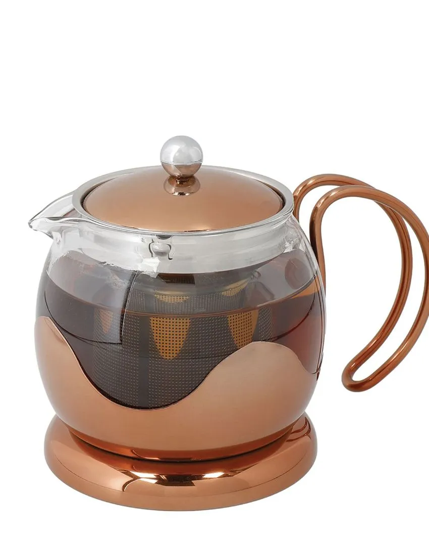 Teapot Glass Loose Leaf Teapot with Infuser | 7 x 5 x 4 inches