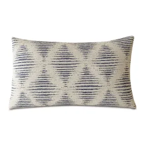 Teena Denim Geometric Lumbar Pillow Cover 13x22