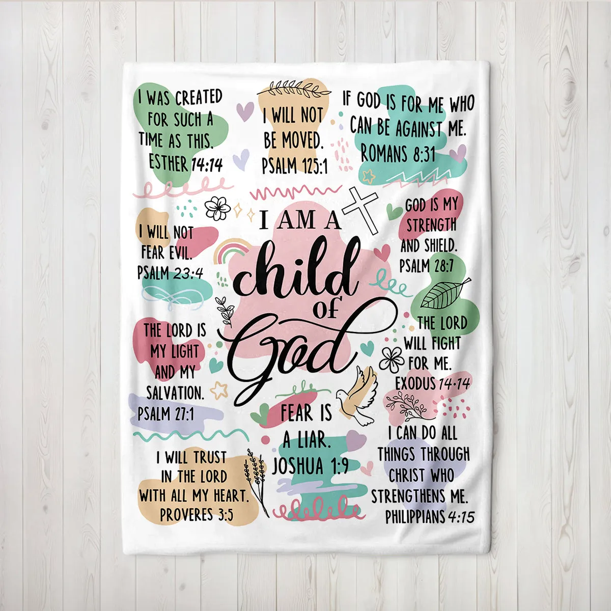 Teesdily | Jesus Christian Blanket, I Am A Child Of God Lightweight And Premium Fleece Blanket, Blanket For Family Adults Kids