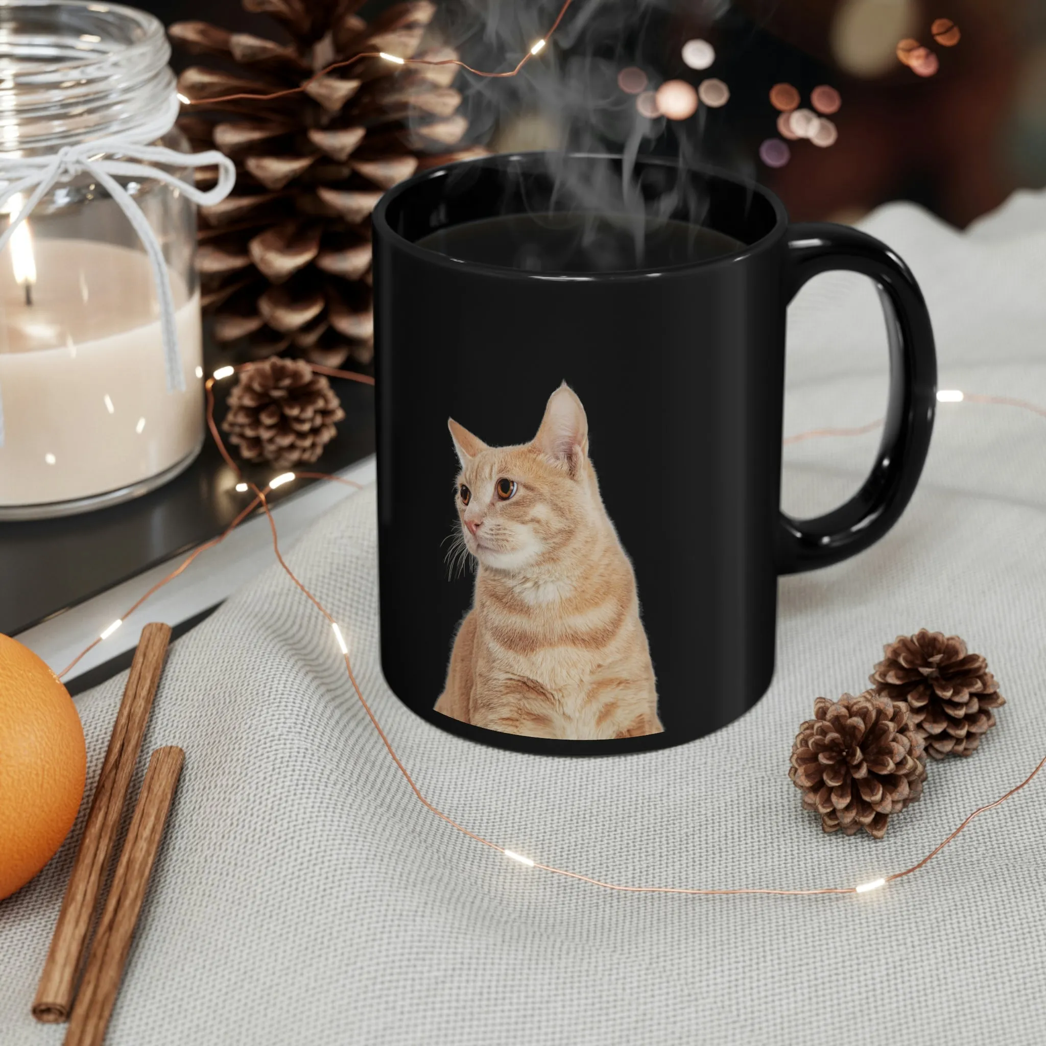 The Home Is Where The Cat Lives POD Black mug 11oz