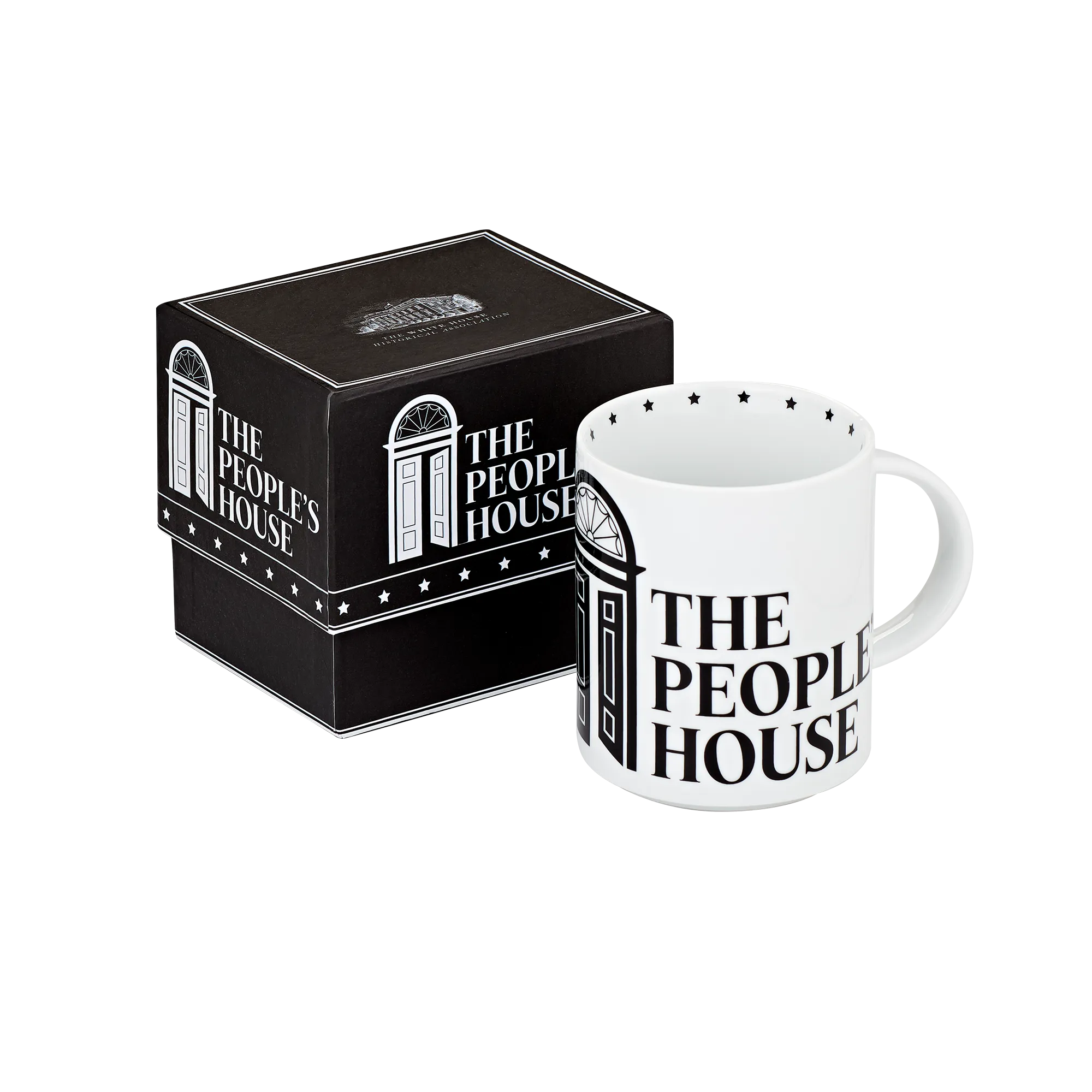 The People's House Black and White Logo Mug