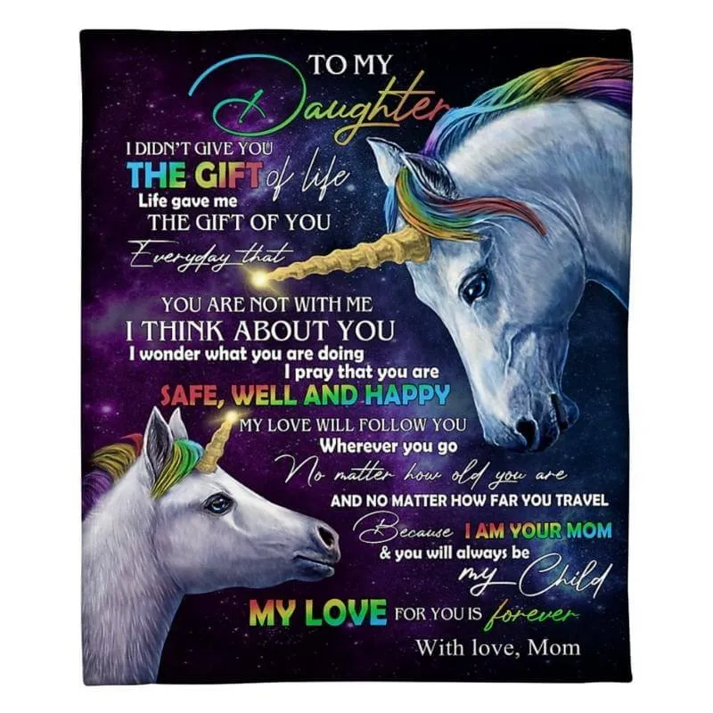 To My Daughter - From Mom - Unicorn A318 - Premium Blanket