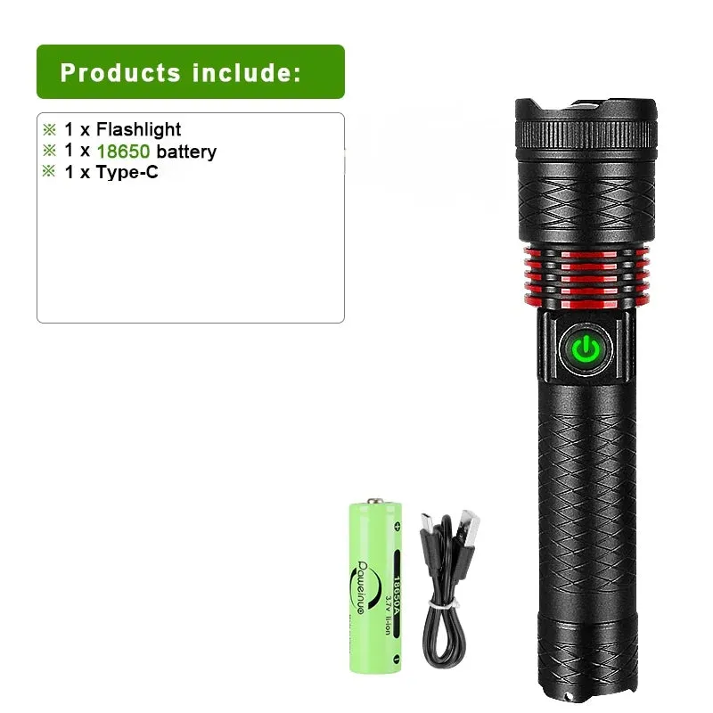 Ultra Powerful Torch Lamp Lighting 2000M Powerful Long Range Flashlight Tactical Lantern XHP360 Rechargeable Flashlight Hunting