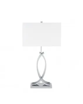 Unity in Chrome Table Lamp - 1 Lighting Settings 27 inch - USB Charger