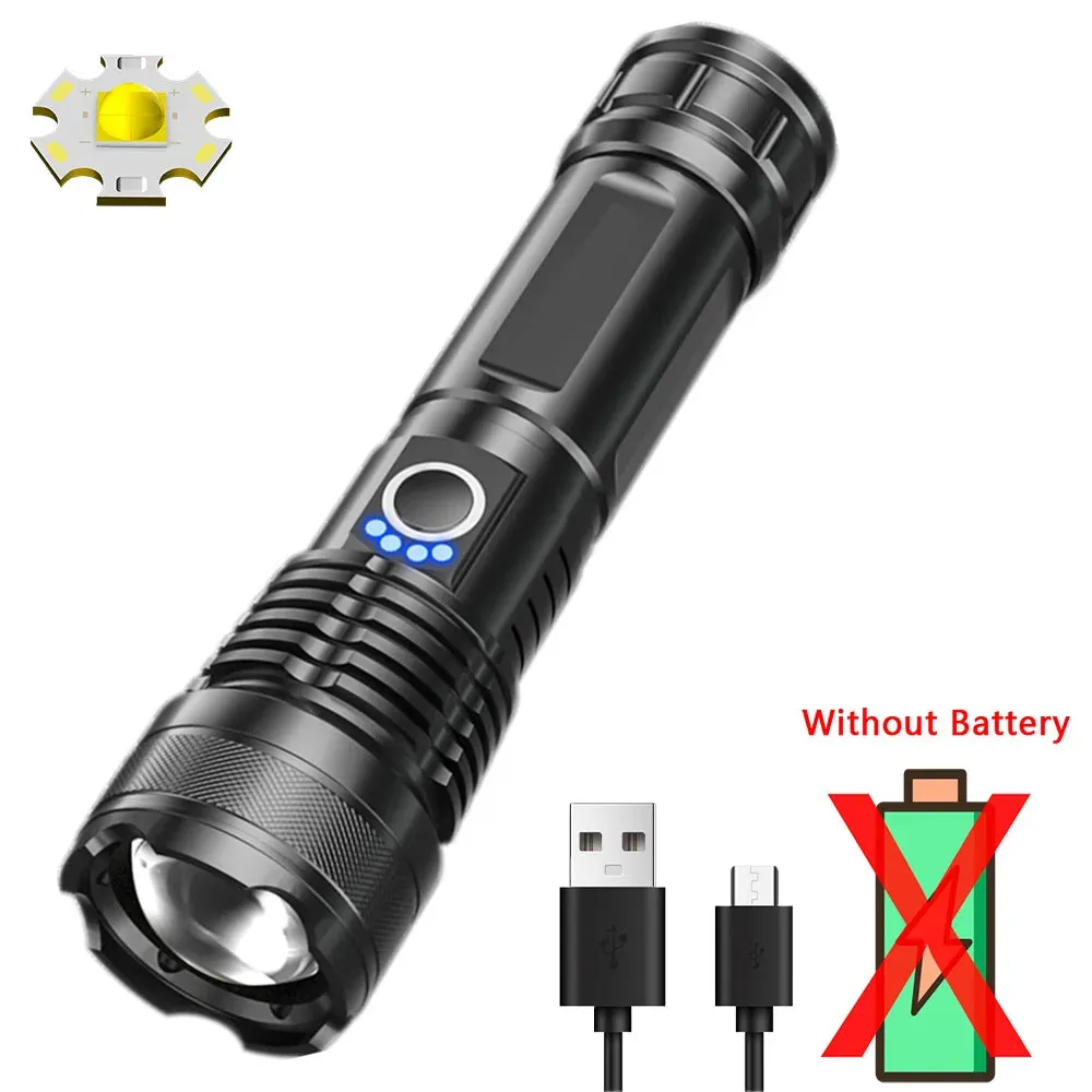 USB Rechargeable LED Flashlights High Lumens Super Bright Tactical Handheld Flash Light Zoomable,Waterproof  Emergency Lantern