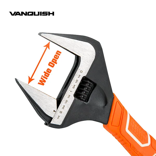 VANQUISH Premium | Heavy Duty | Professional Extra Wide Open Adjustable Wrench