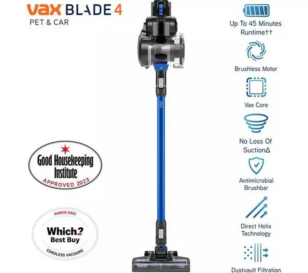 Vax CLSV-B4KC Cordless Vacuum - 45 Minutes Run Time - Blue