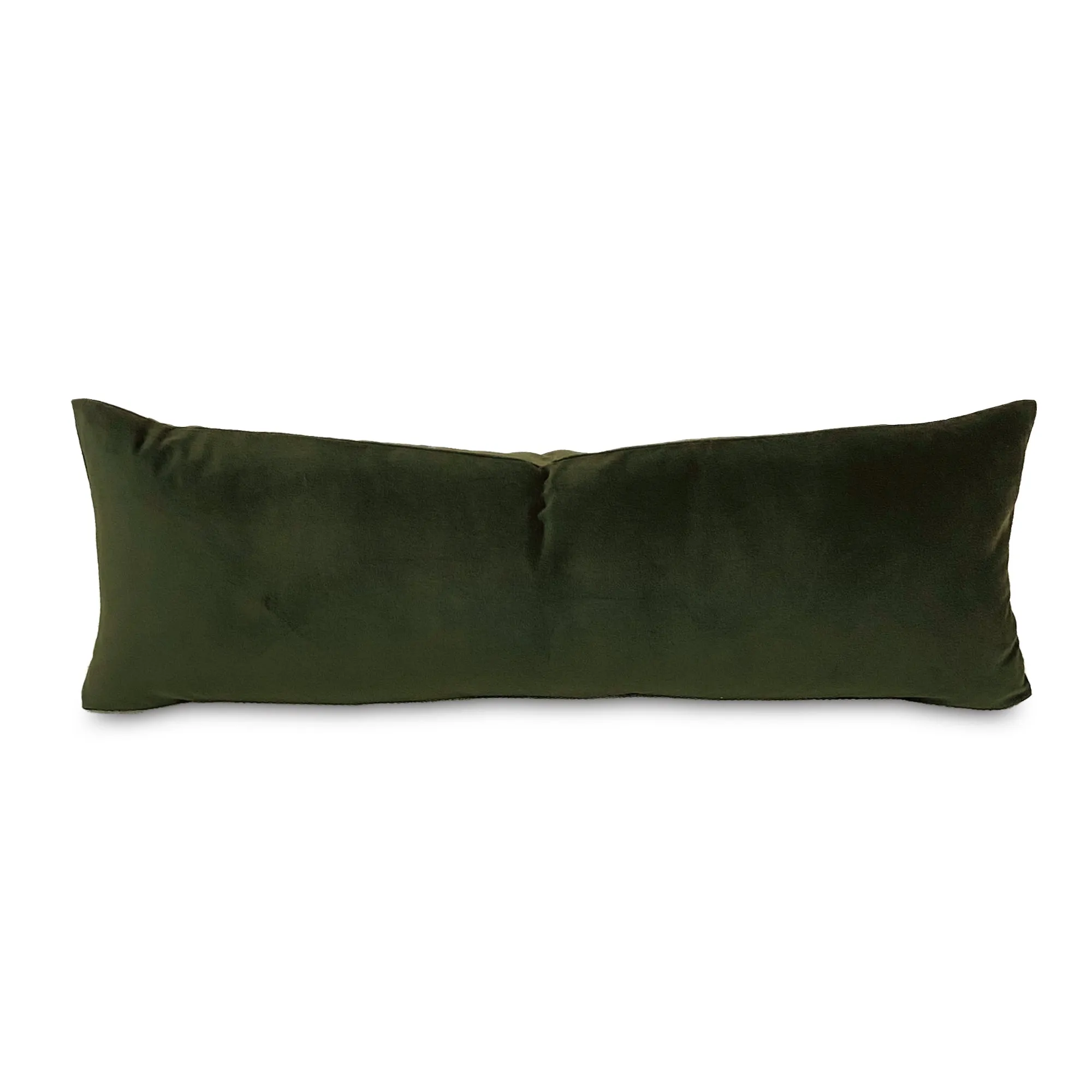 Velvet Extra Long Lumbar Pillow Cover 13x36 in Forest Green