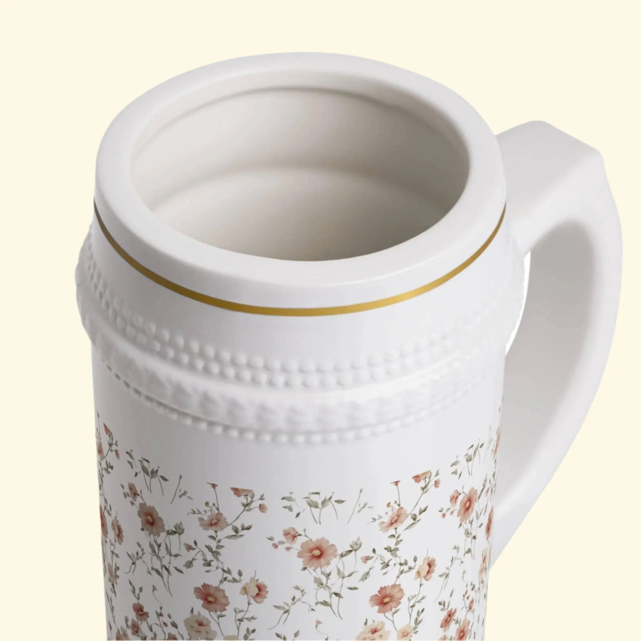 Vintage Floral Stein Mug - Elegant Drinkware for Special Occasions