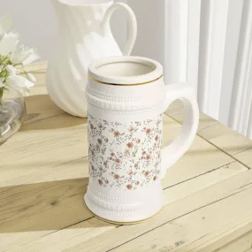 Vintage Floral Stein Mug - Elegant Drinkware for Special Occasions