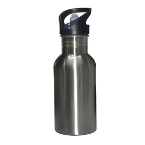 Water Bottles - Straw Top - STAINLESS STEEL - 500ml - Silver