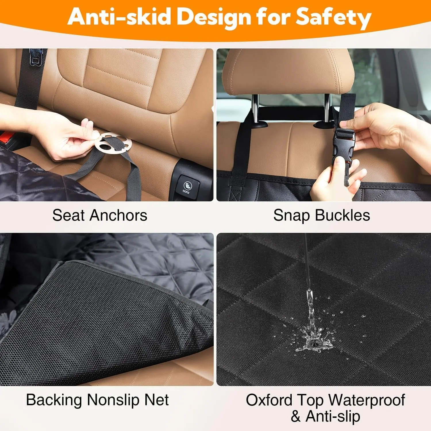 Waterproof Dog Car Seat Cover for Back Seat