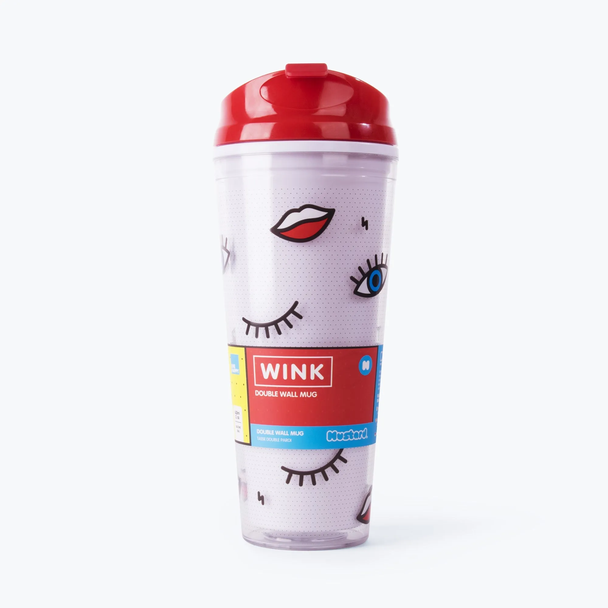 Wink Double Wall Mug Coffee Tumbler | Mod Style | BPA-Free | Gift for Her