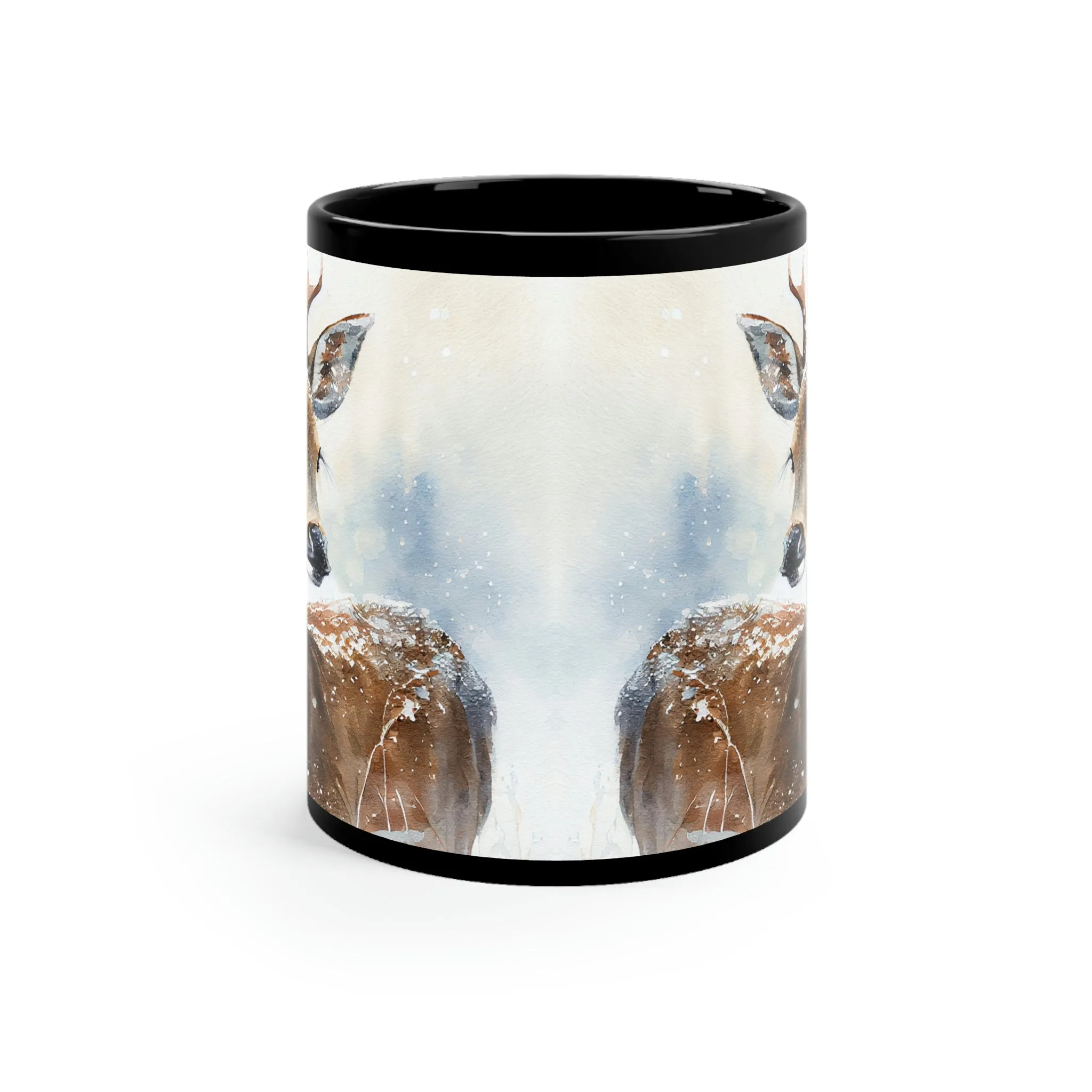 Winter Deer 05 - Black mug 11oz