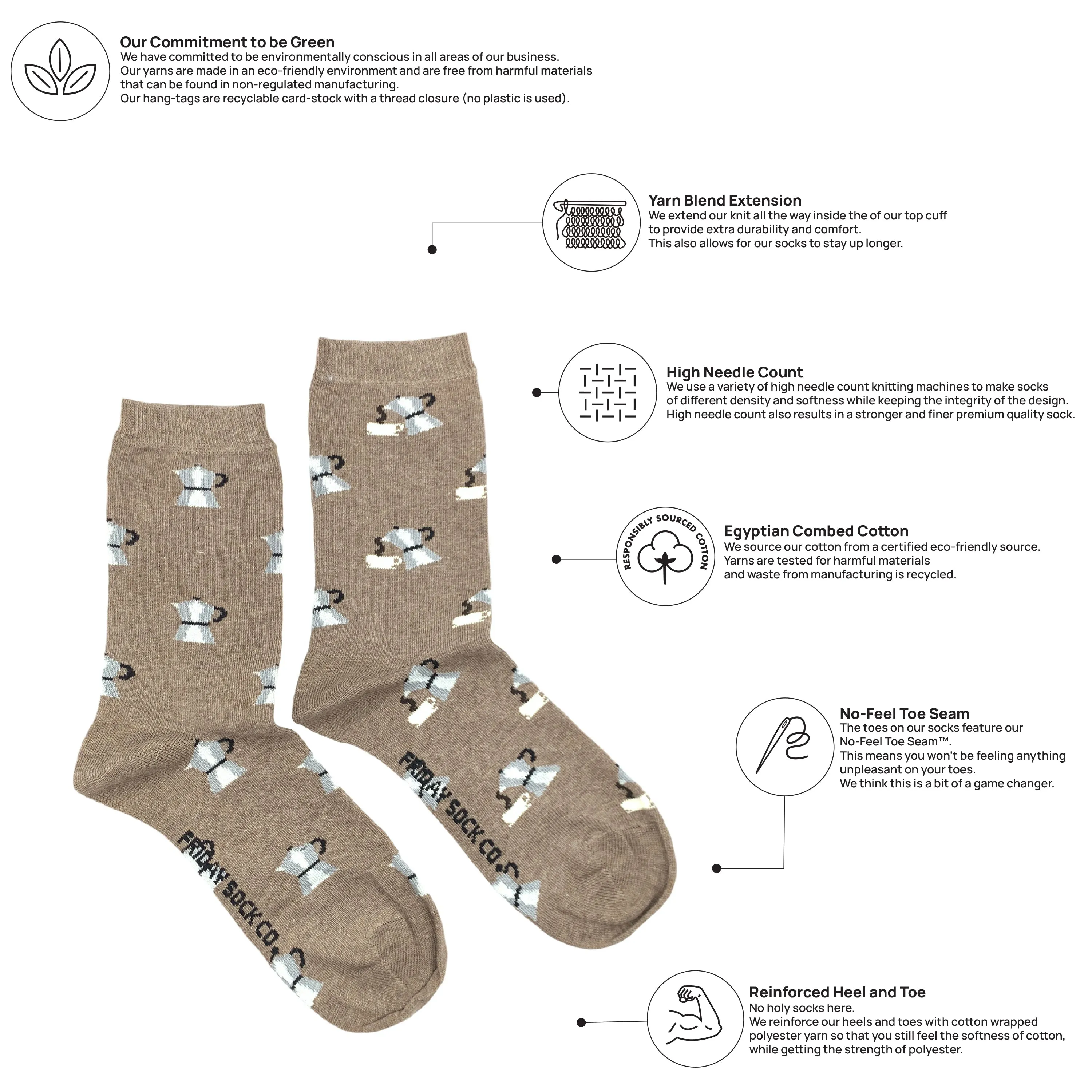 Women's Mismatched Moka Pot Coffee Socks