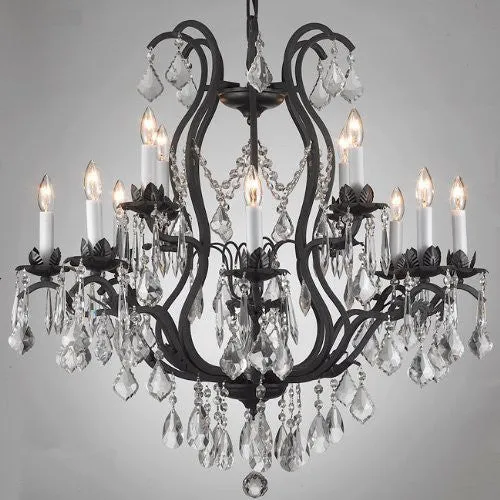 Wrought Iron Chandelier Lighting Dressed With Swarovski Crystal - A83-3034/8 4Sw