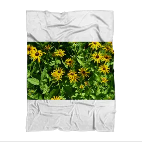 Yellow Flowers Sublimation Throw Blanket