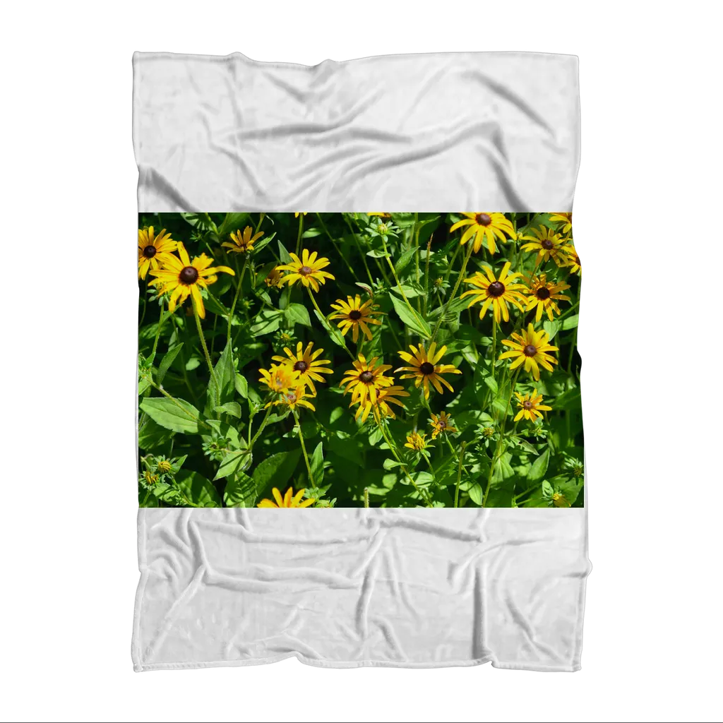 Yellow Flowers Sublimation Throw Blanket