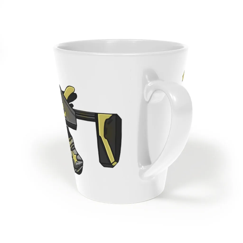 Yellow Gun Latte Mug, 12oz